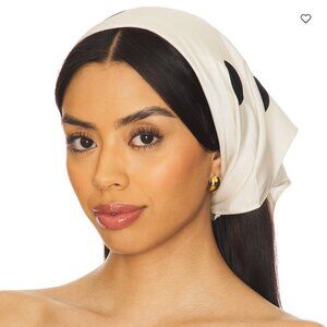 For Love & Lemons Dorothy Dot Headscarf Cream White Black Polkadot Bandana Satin